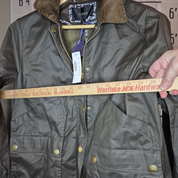 J. Crew Olive Green Jacket with Brown Collar - Picture 12 of 14